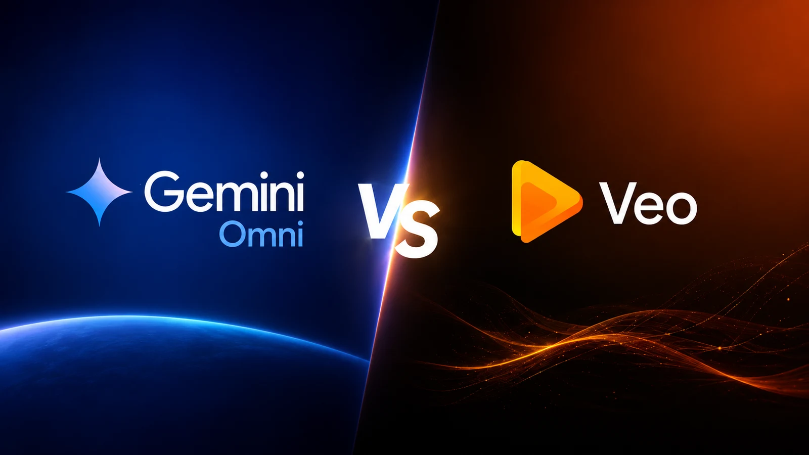 Loghi di Gemini Omni e Veo affiancati in un’immagine di confronto